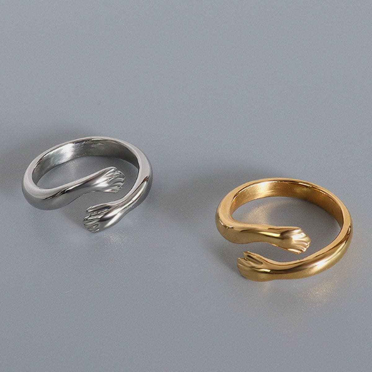 Elegant titanium steel hug ring - Love Salve